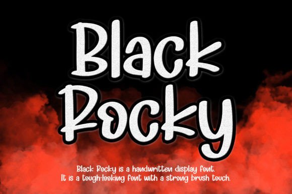 Black Rocky Handwritten Display Font for Bold Creative Projects