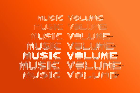 Music Volume: A Sound Wave Display Font for Creative Projects