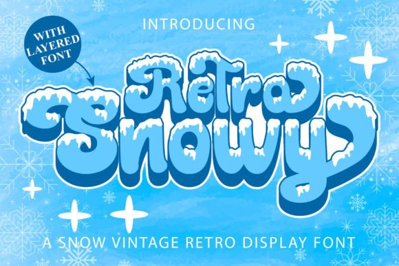 Retro Snowy Font: A Groovy Bold Display Font for Winter Crafts