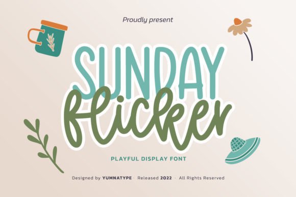Sunday Flicker Display Font for Bright, Friendly Campaign Graphics
